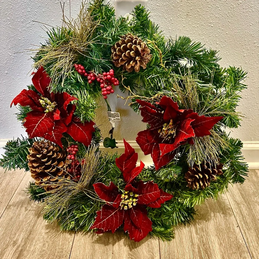 Christmas lights wreath by Saks fifth Avenue.